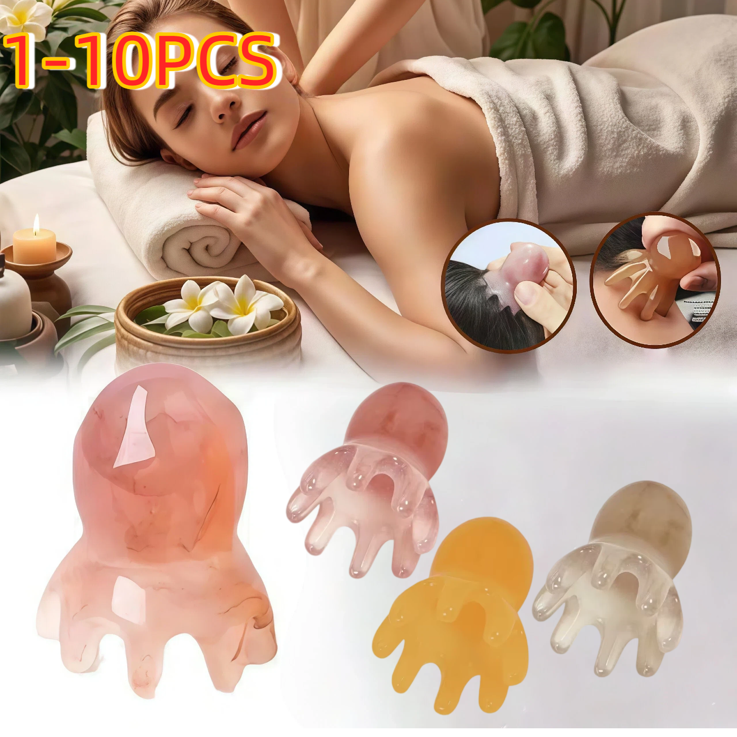 Hair Care Korean - Cute Octopus Scalp Massage Comb (Resin)｜Korean
