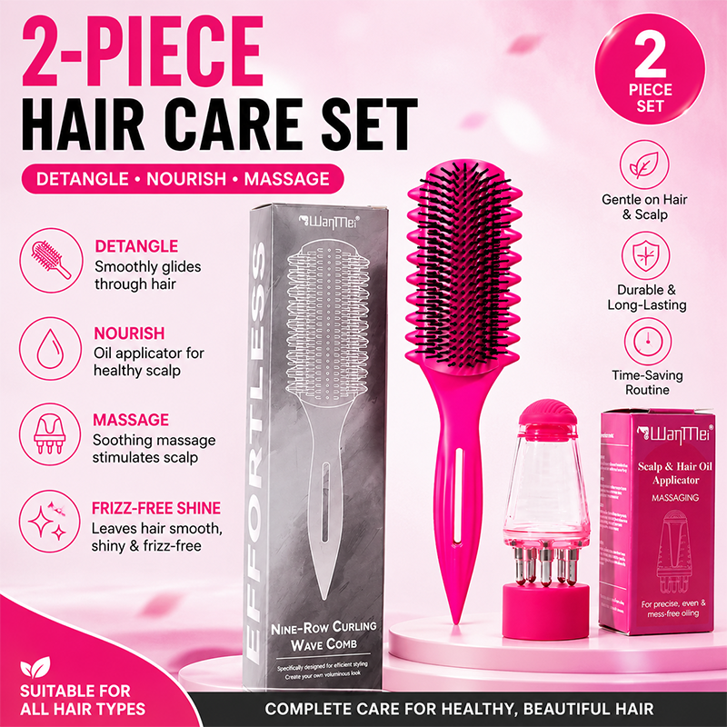 Hair Care For Curly Dry Hair - 2PCS Hair Care Set Detangling Brush