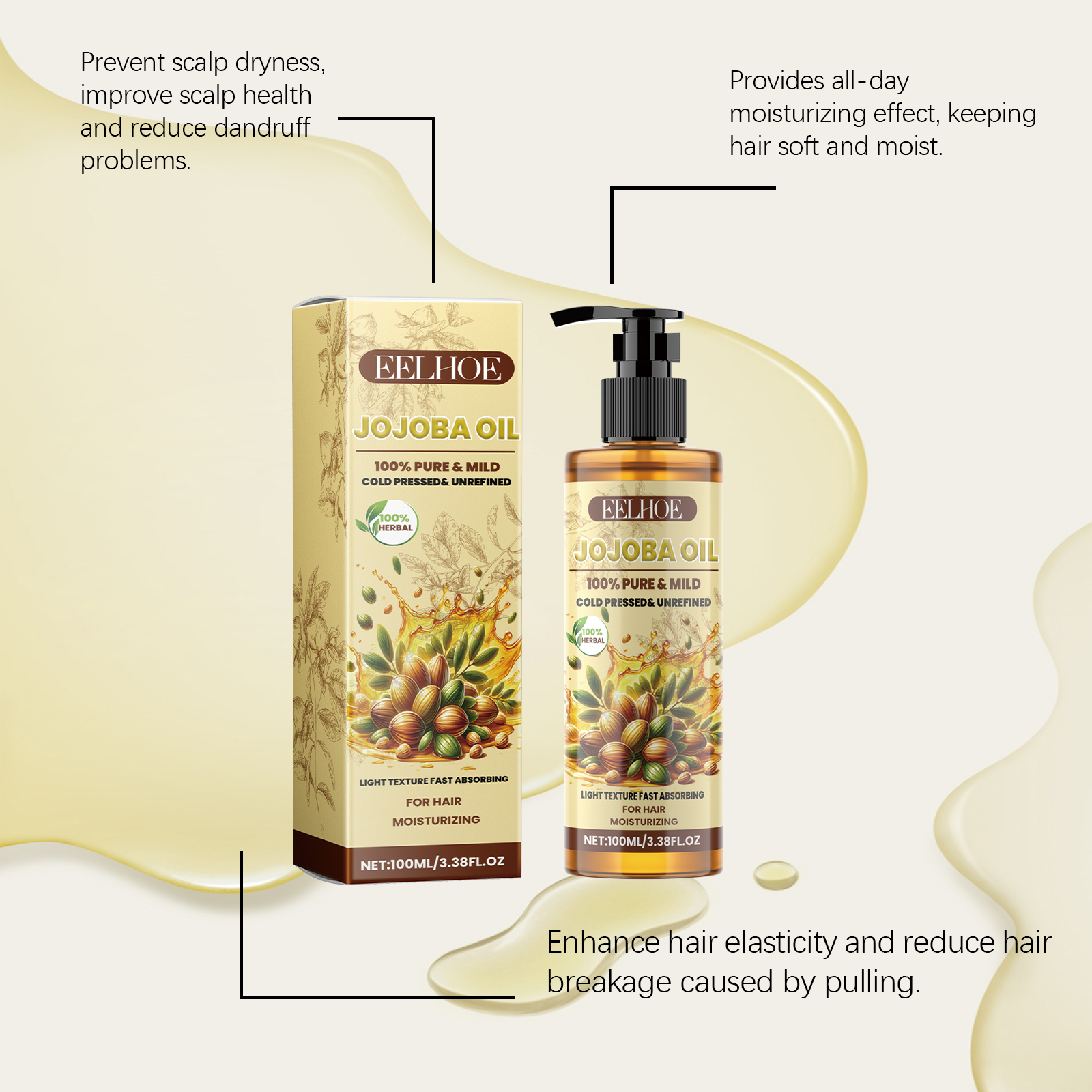 Organic Jojoba Oil Hair Growth - Split End Repair Serum recensione e prezzo