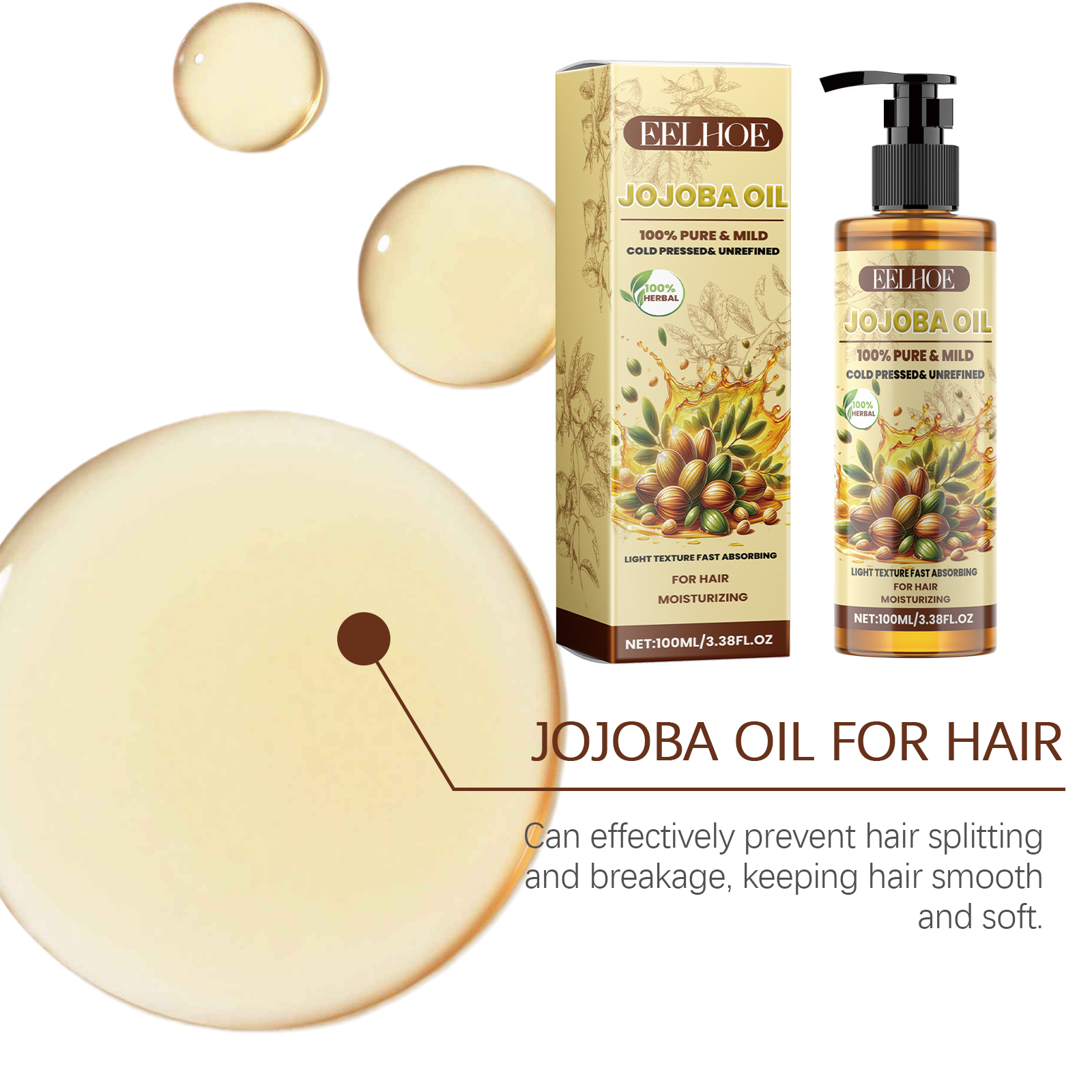 Organic Jojoba Oil Hair Growth - Split End Repair Serum recensione e prezzo