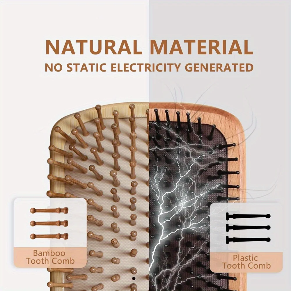 Natural Bamboo Paddle Air Cush - Bamboo Hair Brush recensione e prezzo