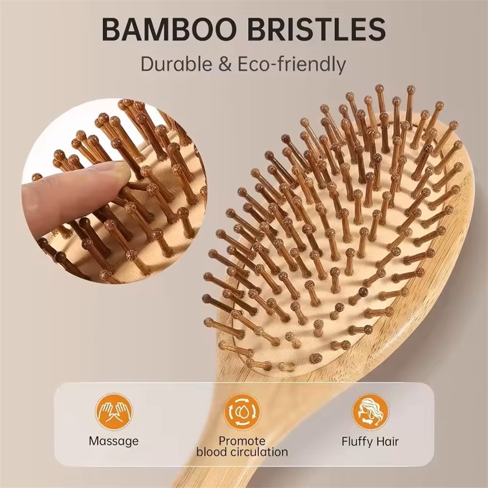 1pc Eco Bamboo Hair Brush Natu - Bamboo Hair Brush recensione e prezzo