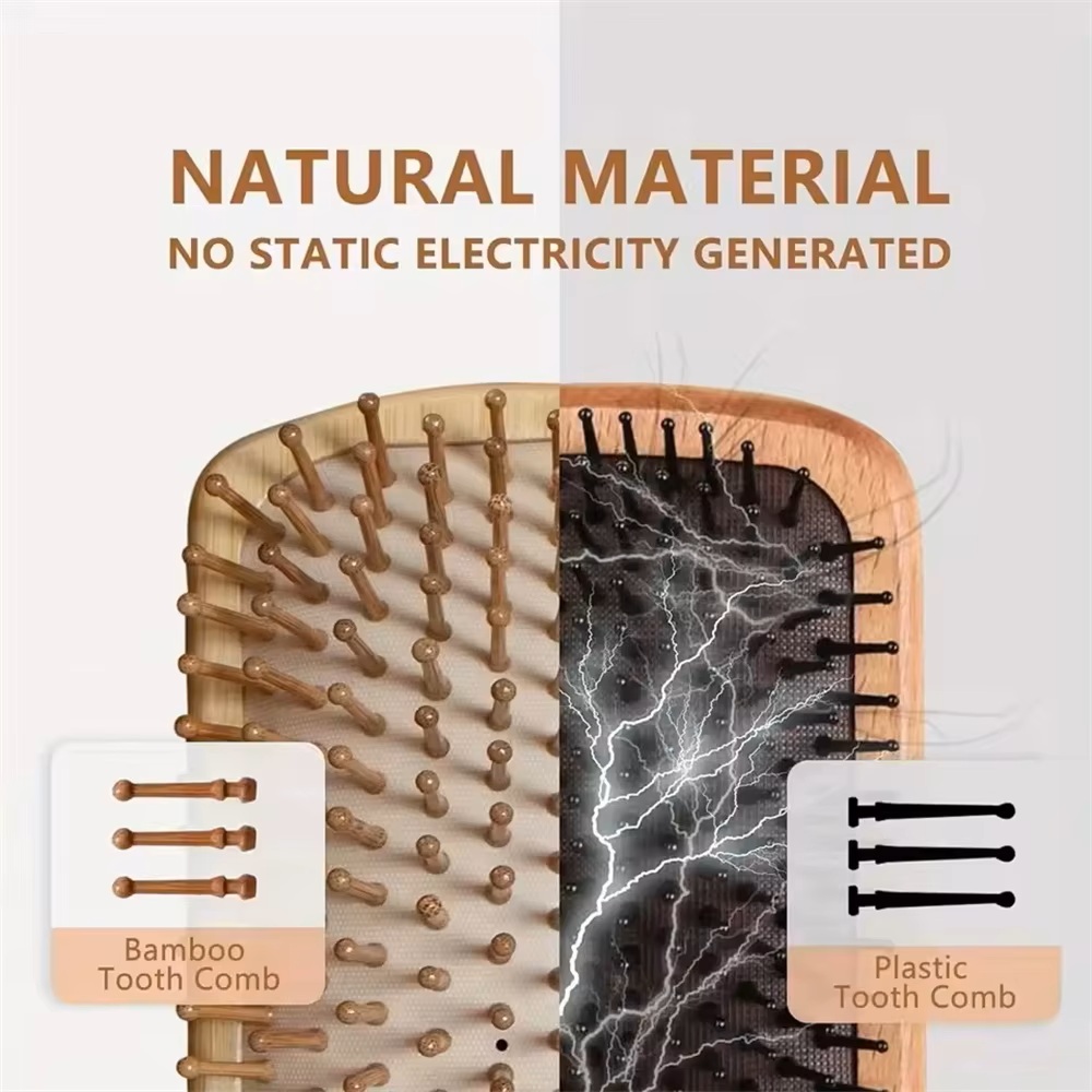 1pc Eco Bamboo Hair Brush Natu - Bamboo Hair Brush recensione e prezzo