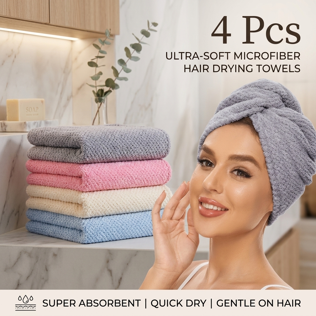 4Pack  Microfiber Hair Drying  - Hair Care For Curly Dry Hair recensione e prezzo