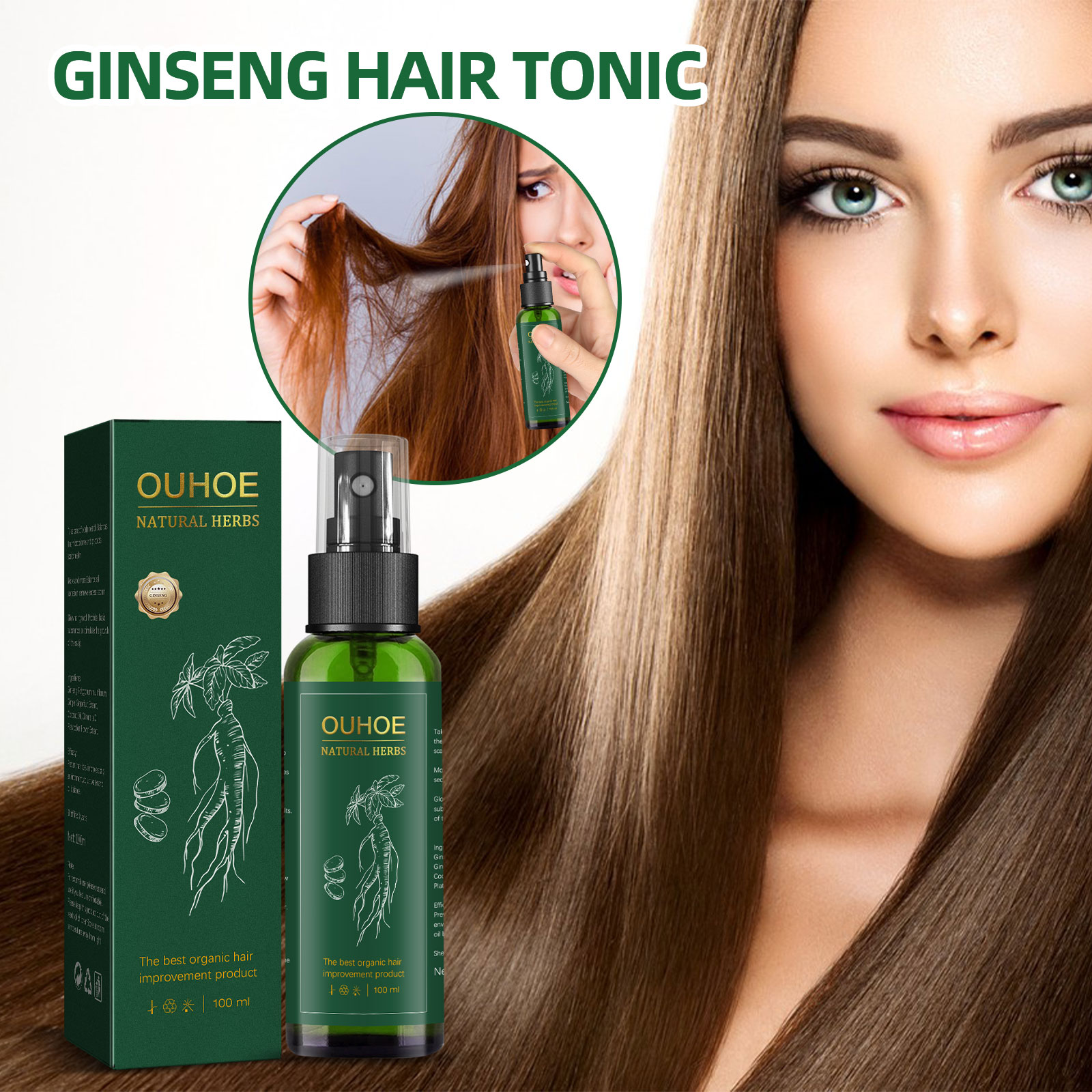 Natural Herbal Ginseng Hair Ca - Hair Care Natural Products recensione e prezzo