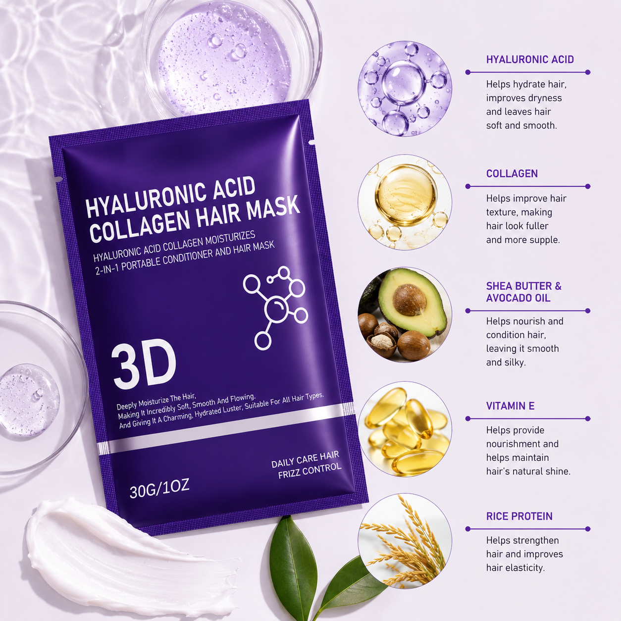 2/3/5 pack Hyaluronic Acid Hai - Hair Care Hair Mask recensione e prezzo